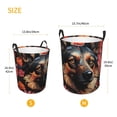 thumbnail image 3 of Balery Colorful Flower German Shepherd Cesta de ropa redonda con asas, impermeable, independiente, para ropa, juguetes, dormitorio y familia-Medium, 3 of 6