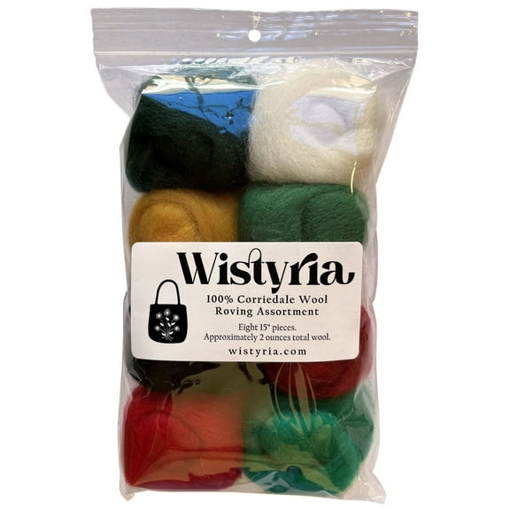 Wistyria Editions 100% Wool Roving - Noel, Pkg of 8