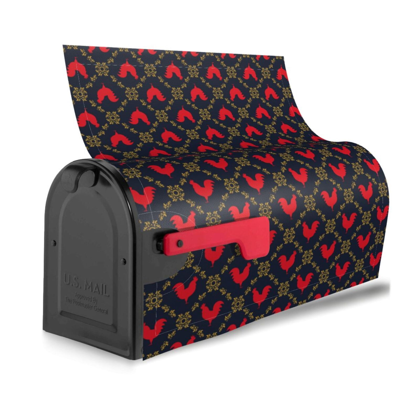 Xecao Red Rooster for Mailbox Cover with Magnetic Strips, Waterproof and Sunscreen, Adds a Decorative Touch to Your Garden Yard.