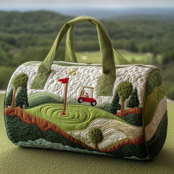 Golf Dream Quilted Duffle Bag, Quited Travel Tote Bag, Quited Weekender Travel Bag, Carry On Duffle