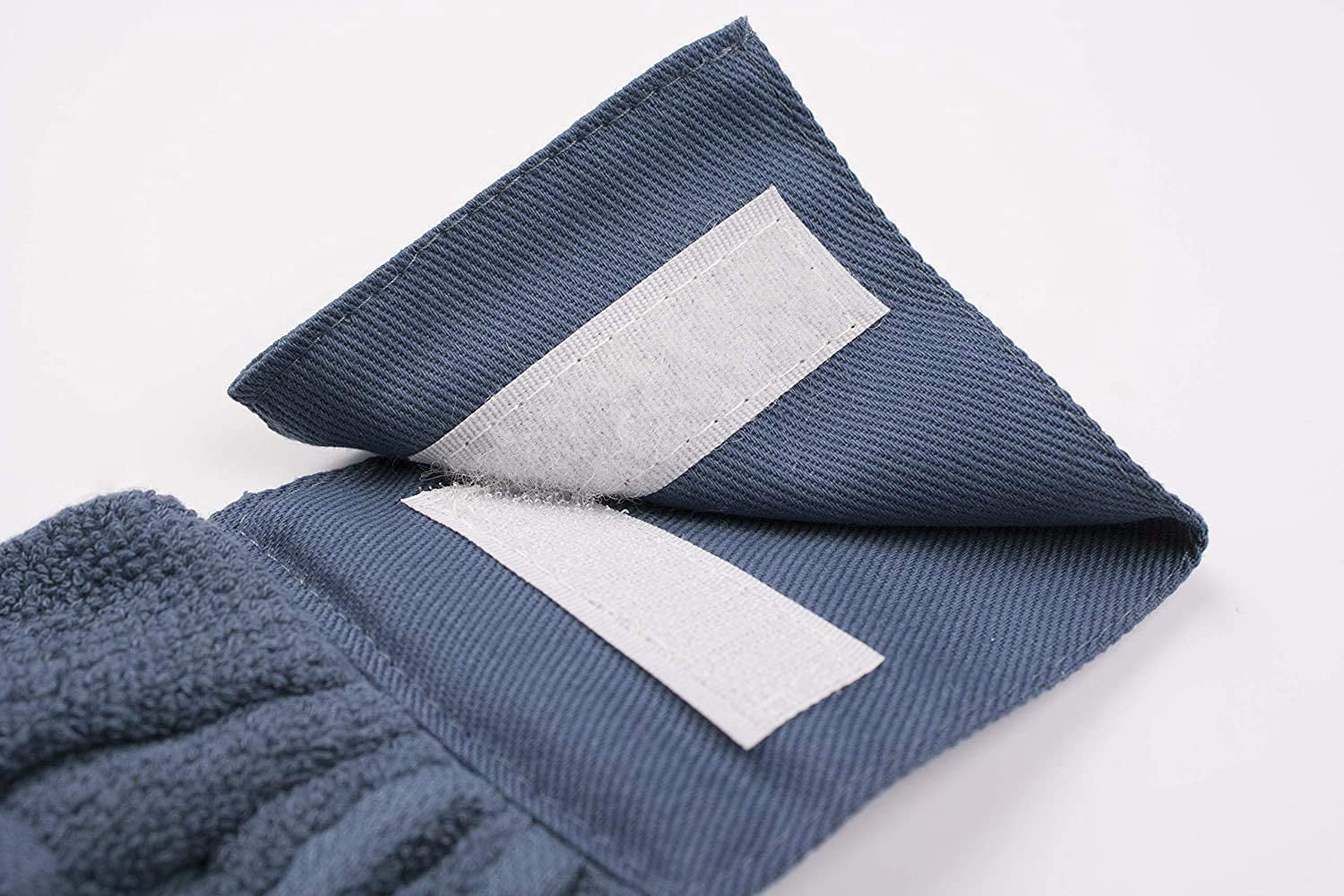 ZENVY Tie Latch Towels Set of 2, Hanging Hand Towels Set with Hook & Loop