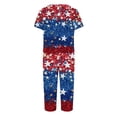 thumbnail image 4 of 4th of July Soft Pajama Set for Women Red Blue and White Stars Nightwear Sets Short Sleeve Shirts Capri Pants Pjs Set, 4 of 6