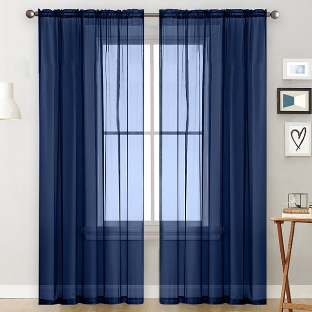 Amdohai Rideaux Transparents Salon Panneaux de Rideaux à Poche pour Tringle Chambre