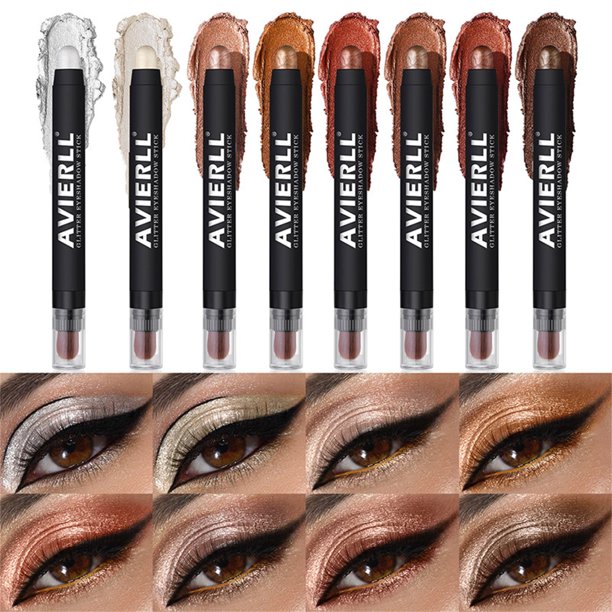 Fiudx Ofertas Relámpago Ojos De Doble Cabeza De Alto Brillo Sombra De Ojos Maquillaje De Ojos Gusano De Seda Acostado