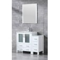 thumbnail image 3 of Lexora LV341842SAESM28 42 in. Volez Single Vanity with Side Cabinet, Integrated Top, White Integrated Square Sink & 28 in. Mirror - White, 3 of 3