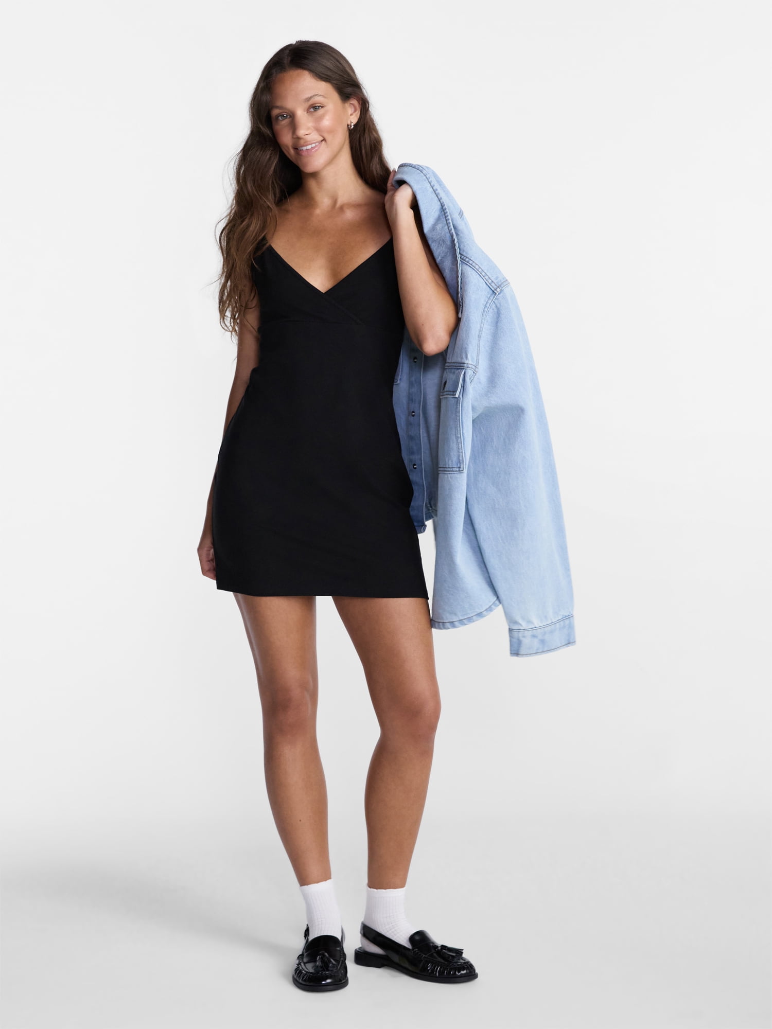 No Boundaries Surplice Cami Dress, Women’s XXS-XXL