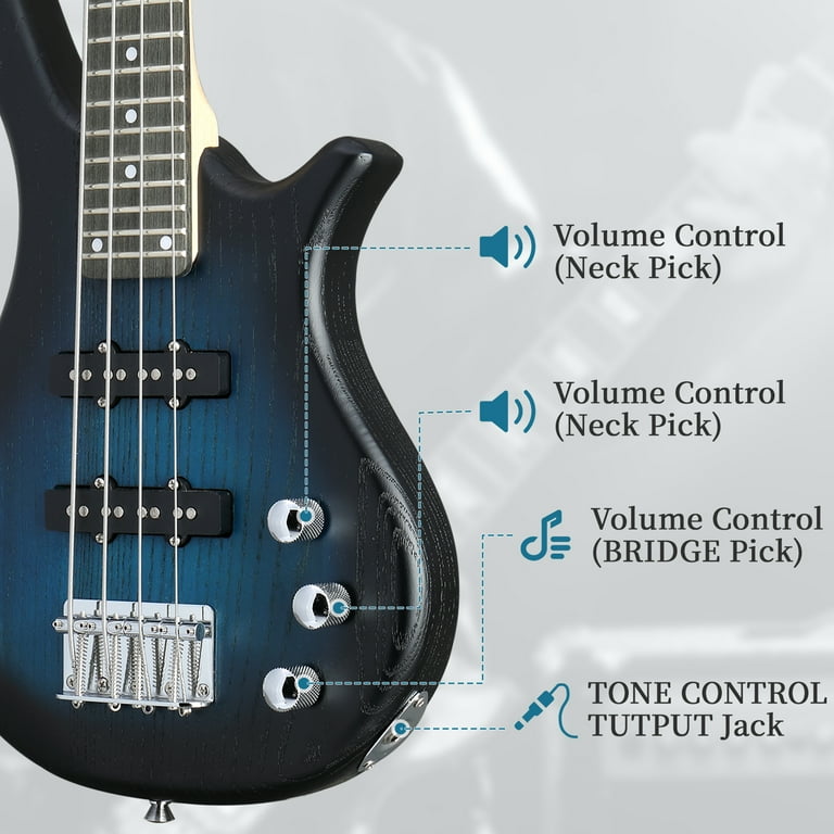 Ktaxon 36in Electric Bass Guitar with 2*10W AMP, SS Pickups, Bag