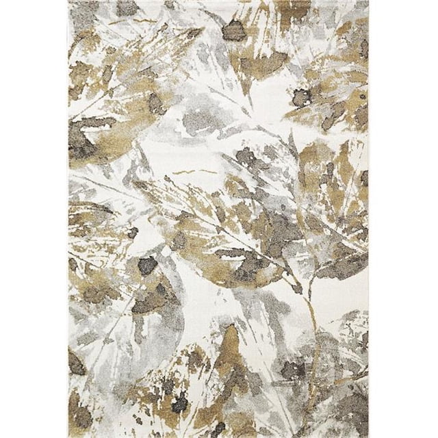Dynamic Rugs AE71034076191 6 ft. 7 in. x 9 ft. 6 in. Avenue 3407 Rectangle Modern Area Rug - 6191 Ivory & Gold