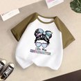 thumbnail image 2 of MEZZALL Kid Baby Girls Cute Round Neck Short Sleeve Print Raglan Sleeve Tee Summer Casual T-Shirt Tshirts Tops, Army Green, 7-8 Years, 2 of 3