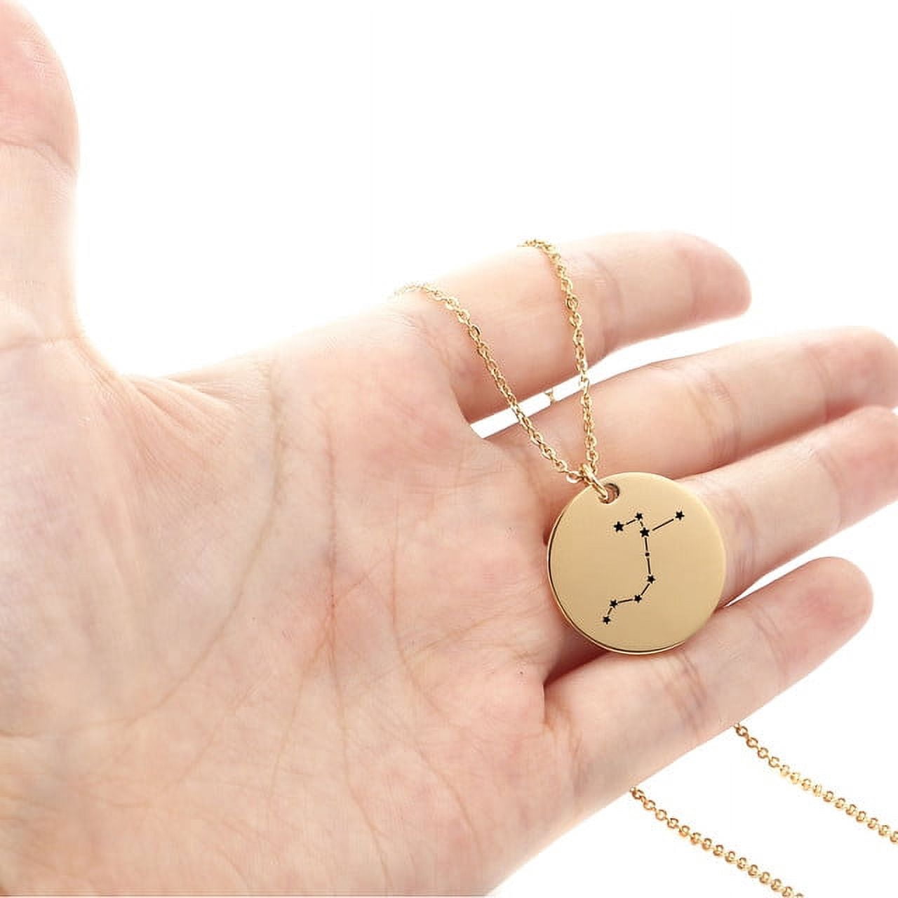 Zodiac Jewelry - Horoscope Constellation Necklace - Zodiac Birthday Gift with Back Can Engraved Name - Zodiac Gift for Girl