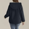 thumbnail image 6 of XPMWRP Women's Oversized Zip Quilted Solid Color Casual Hooded Fleece Jacket Unisex Fall Winter Warm Plush Lined Sherpa Long Sleeve Coat Navy XXL, 6 of 7