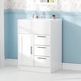 thumbnail image 2 of Advwin 24" Freestanding Bathroom Vanity with Ceramic Sink, Modern Bathroom Storage Cabinet with 3 Drawers, White, 2 of 9
