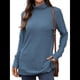 thumbnail image 2 of Camiseta Holgada de Larga con Cuello Alto y Estampado Geométrico de Jacquard para Mujer, Otoño e Invierno. Azul Oscuro XXL, 2 of 10