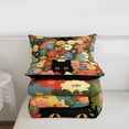 thumbnail image 6 of jejeloiu Flower Cat Pattern Full Size Comforter Sets Kids,Cartoon Floral Cute Print Bedding Sets,Reversible,3 Pieces, 6 of 8