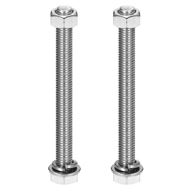 M10 x 100mm 304 Tornillos de cabeza hexagonal de acero inoxidable, tuercas, kit de assortimento de arandelas planas y de bloqueo, 2 juegos