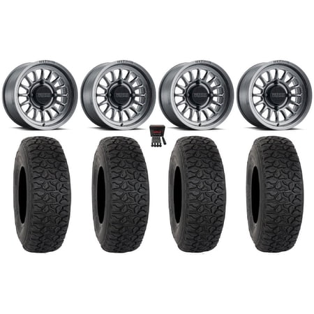Method 411 15 Wheels Titanium (4+3) 33 DX440 Tires Polaris RZR XP 1000 / PRO XP / Ranger XP 900/1000