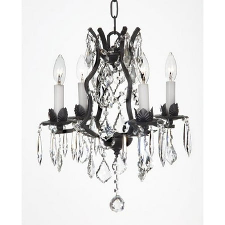 Swarovski Crystal Trimmed Chandelier Wrought Iron Swarovski Crystal Trimmed Chandelier Wrought Iron