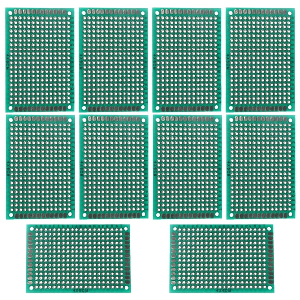 Placa Pcb 4*6Cm/1,57*2,36 Pulgadas Doble Cara Fr-4 Placa Prototipo Multifuncional Placa De Prueba Placa Pcb Kit Para Soldadura Diy Proyectos Electrónicos Circuito De Prueba 10 Uds Inevent TO002950-00