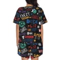 thumbnail image 3 of Bixox Women's Basketball Printed Pajama Set 2 Piece Lounge Set Top and Shorts Soft Pajamas, Shorts with Pockets, 3 of 7