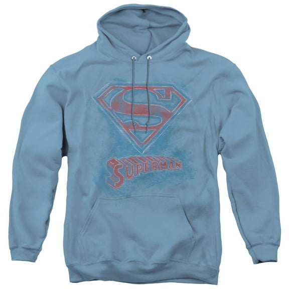 Superman Its Sketchy Adult Pullover Hoodie Sweatshirt Carolina Blue