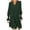 Army, variant on USSUMA Skirts for Women Trendy Summer Dress Long Sleeve V Neck Casual Solid Color Pleated Dress with Pocket Maxi Dress Elegant Skirt Comfortable Skirt Work Army Green Dress Size-L