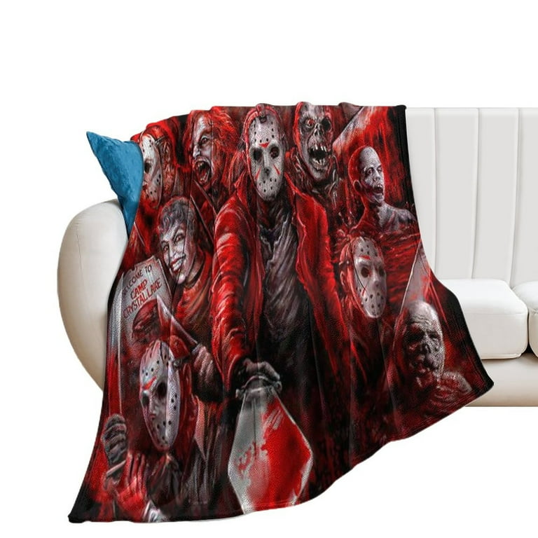 Jason Voorhees Flannel Blankets Soft Plush Throw Blanket Fuzzy Cozy Luxury Air Conditioner Blanket for Bedroom Sofa 40 x50