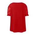 thumbnail image 5 of Elegant Glitter Lace Collar Short Sleeve T-Shirt Fashion Casual Blouse Top With Rhinestone Details Oversized T-shirts Short Sleeve Crewneck Casual Tops, 5 of 5