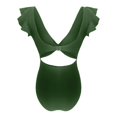 thumbnail image 5 of Maillot de Bain Taille Haute à Volants Découpé Col en V pour Femmes S-L, 5 of 5
