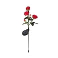 thumbnail image 2 of Solar - Powered Outdoor Artificial Rose Ground Lights, Rubber Material, Multi - Color Led String, Auto On/Off, 29.1", Red, QFL, 2 of 6