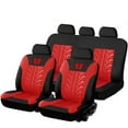 thumbnail image 3 of Full Set Car Seat Covers Premium Stylish Butterfly Painted Front Seats with Breathable Rear Bench Back Car Seat Protectors Cushion Universal Fits Most Automotive, Van, SUV, Truck Red, 3 of 5