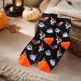 thumbnail image 5 of Unisex Ghost Skeleton Pumpkin Halloween Crew Socks, Soft Stretchy Breathable Mid‑Calf Socks, Novelty Printed Socks For Cosplay And Daily Wear,One Size, 5 of 7