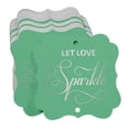 thumbnail image 3 of Inkdotpot Real Silver Foil Let Love Sparkle Wedding Tags Favor Bracket Shape Hang Pack Of 50 Paper Tags, 3 of 6