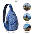 thumbnail image 4 of Retro Boho Floral Sling Backpack, Lightweight Crossbody Shoulder Bag with Aesthetic Bloom Pattern for Outdoor Travel Adventures, 4 of 6