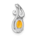 thumbnail image 4 of 925 Sterling Silver Polished Prong set Rhodium Plated Diamond and Citrine Oval Pendant Necklace Pendant for Women, 4 of 4