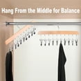 thumbnail image 3 of Closet Organizer with 10 Clips, 360° Rotating Hook Closet Organizer, Non-Slip Heavy Duty Wooden Hanger for Skirts Scarves Hats Socks, 3 of 7