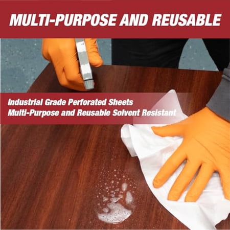 26029 Prep Wipe WHITE Lint Free Cleaning Towels Pack of 300 Sheets, 10" x 14" (1 Box) - Multi-purpose, Reusable, Perforated, Industrial Grade Perforated Sheets