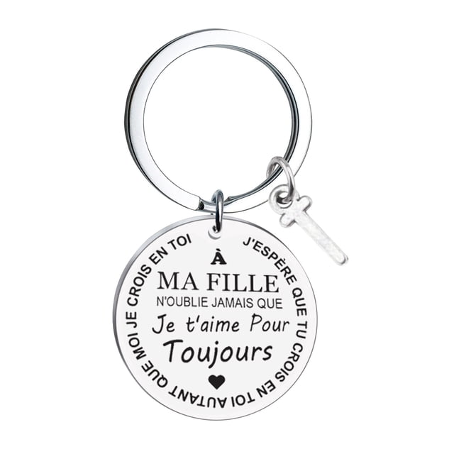 Agiferg Porte-Clés en Acier Inoxydable 26 Lettres 3x3cm