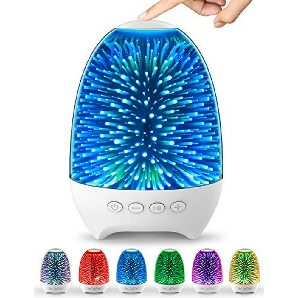 Aiscool Night Light Bluetooth Speaker, 3D Glass Touch Control Bedside