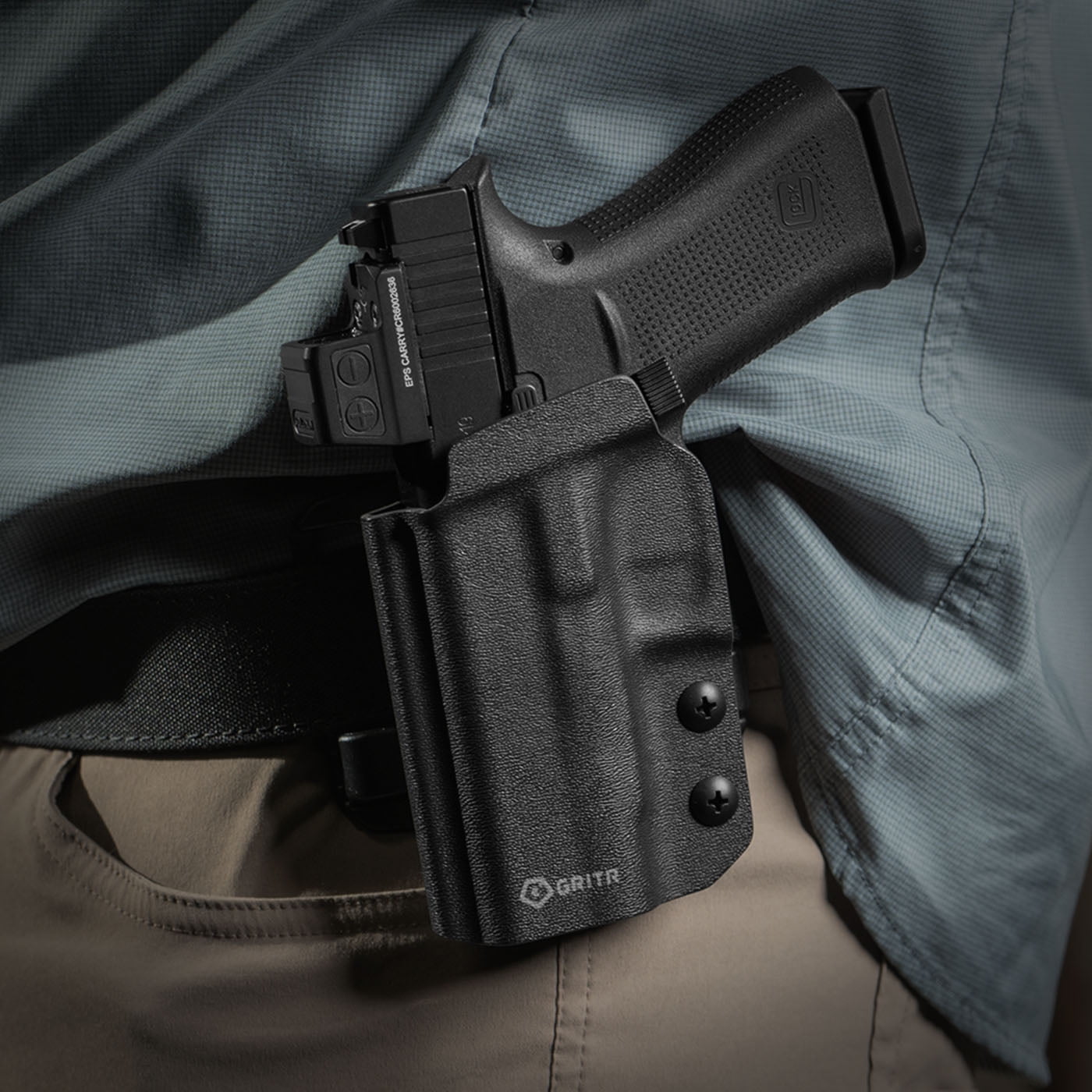 GRITR OWB Kydex Left Hand Holster Fits Glock 43X