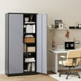 thumbnail image 2 of STANI Metal Storage Cabinet, 71” Tall Steel Cabinets with Locking Door and 5 Adjustable Shelves, Steel Classic Storage Cabinet for Home, Office, Garage, 2 of 10