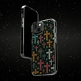 thumbnail image 6 of DistinctInk Clear Hybrid Case for Apple iPhone 12 (6.1" Screen) - Organic Art: Vibrant Minimal Christian Crosses - Raised Bezel Screen Guard, 6 of 8