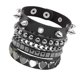 thumbnail image 4 of Pulsera punk,Pulseras góticas de cuero sintético para mujeres y hombres,Juego de 3 pulseras con remaches punk de 22 cm de largo,Conjunto de pulseras anchas de punk rock,regalo de, 4 of 9