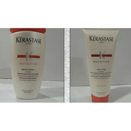 Kerastase Bain Satin 1 8.5oz And Lait Vital 6.8oz 1 set