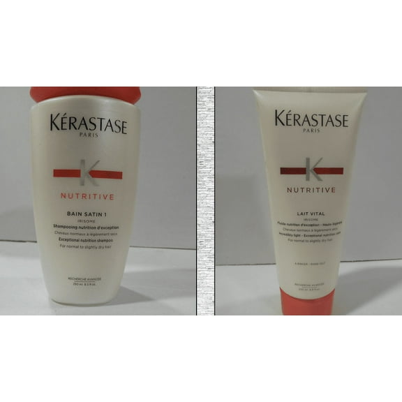 Kerastase Bain Satin 1 8.5oz And Lait Vital 6.8oz 1 set