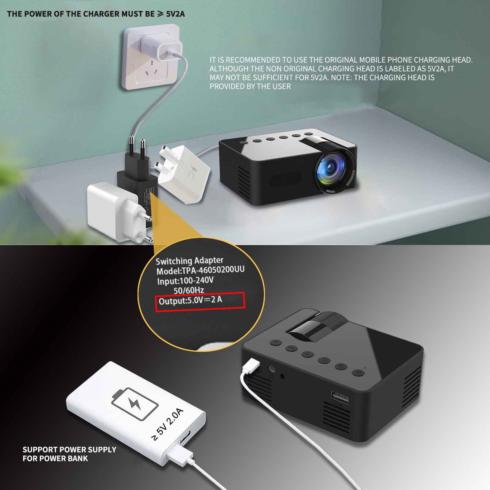 YZEGDCH Tech Portable Mini Projector with Wifi and Bluetooth Home Theater Video Projectors for Outdoor Indoor Bedroom Use Mini HD Home Wireless Phone Projection