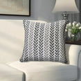thumbnail image 2 of LR Home Ariya Gray/Black Chevron Cotton Adult Decorative Throw Pillow Cover, 2 of 7