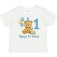 thumbnail image 3 of Inktastic 1st Birthday Bear with Cake and Balloons Boys or Girls Baby T-Shirt, 3 of 5