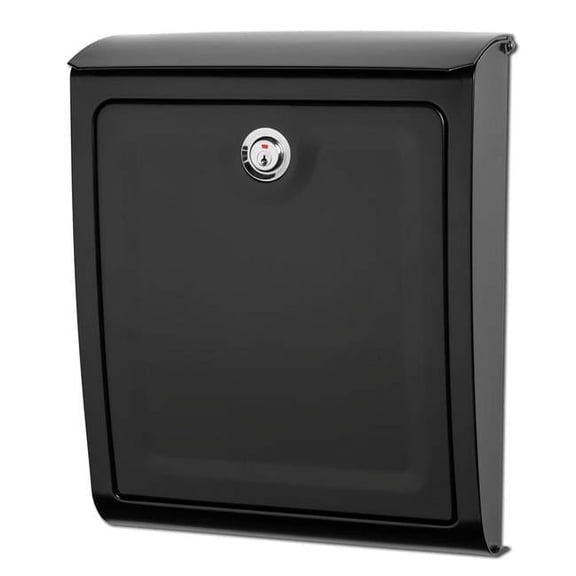 Architectural Mailboxes Sienna Locking Wall Mount Mailbox, Black, Medium