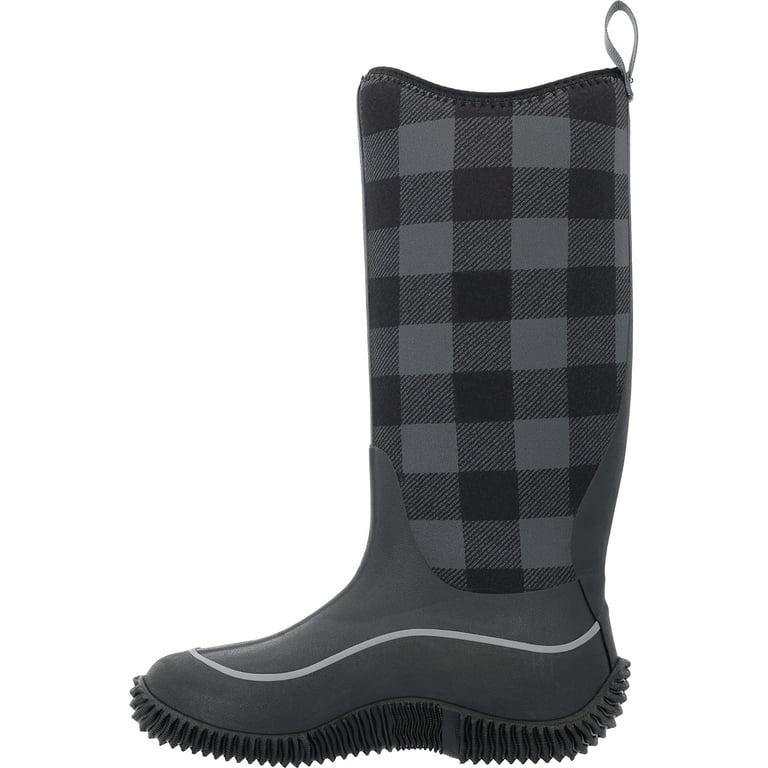 Plaid top muck boots