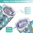 thumbnail image 5 of Stylish Dog Pattern Travel Mug - 40oz Leakproof Tumbler with Straw & Handle - Ideal Gift for Women Who Love Puppies, 5 of 7